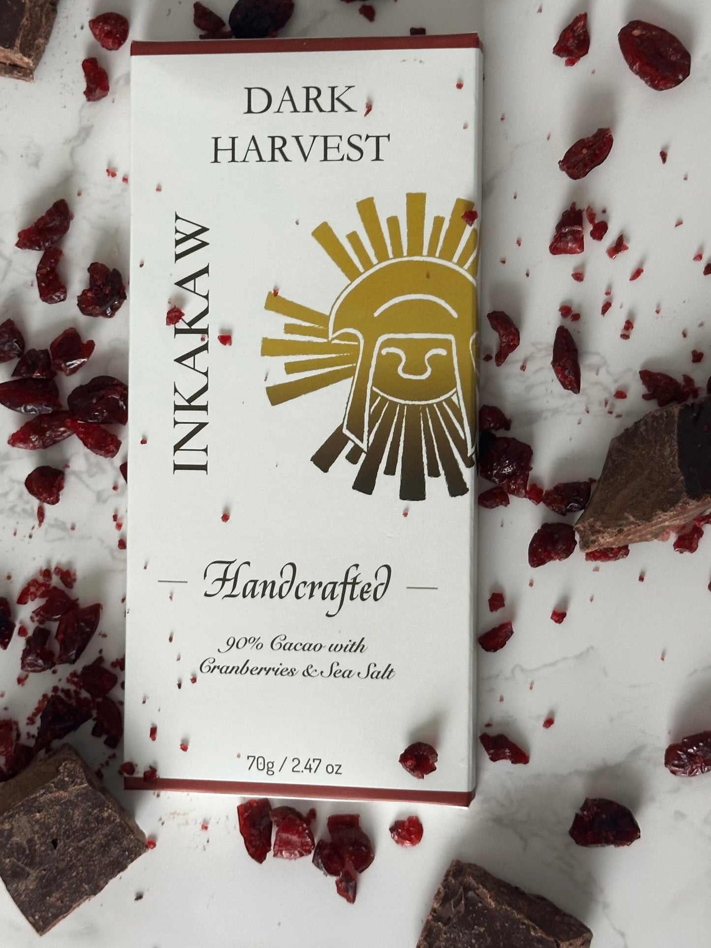 Handcrafted 90% Cranberry & Sea Salt Chocolate Bar